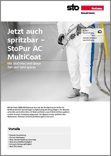 Now also sprayable - StoPur AC MultiCoat textured coating