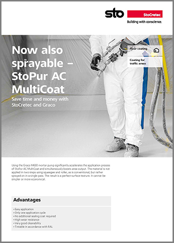 Now also sprayable - StoPur AC MultiCoat textured coating