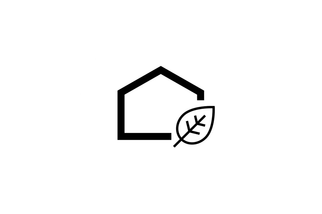 Icon, pictogram Sustainability pillar: house with leaf