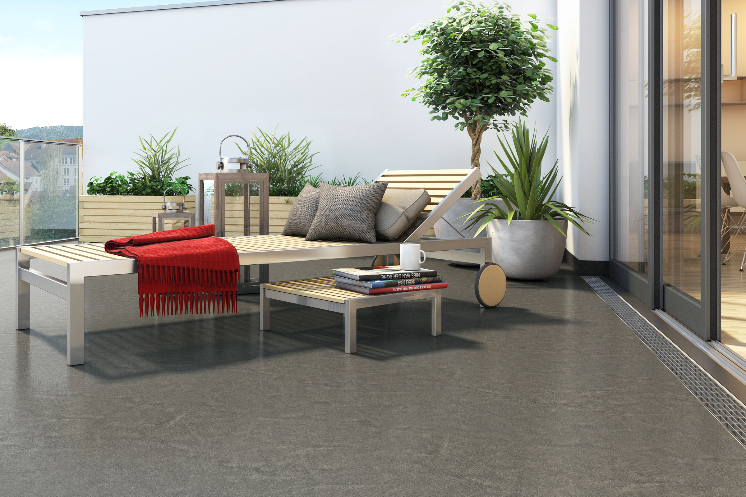 For outdoor use, e.g. balconies