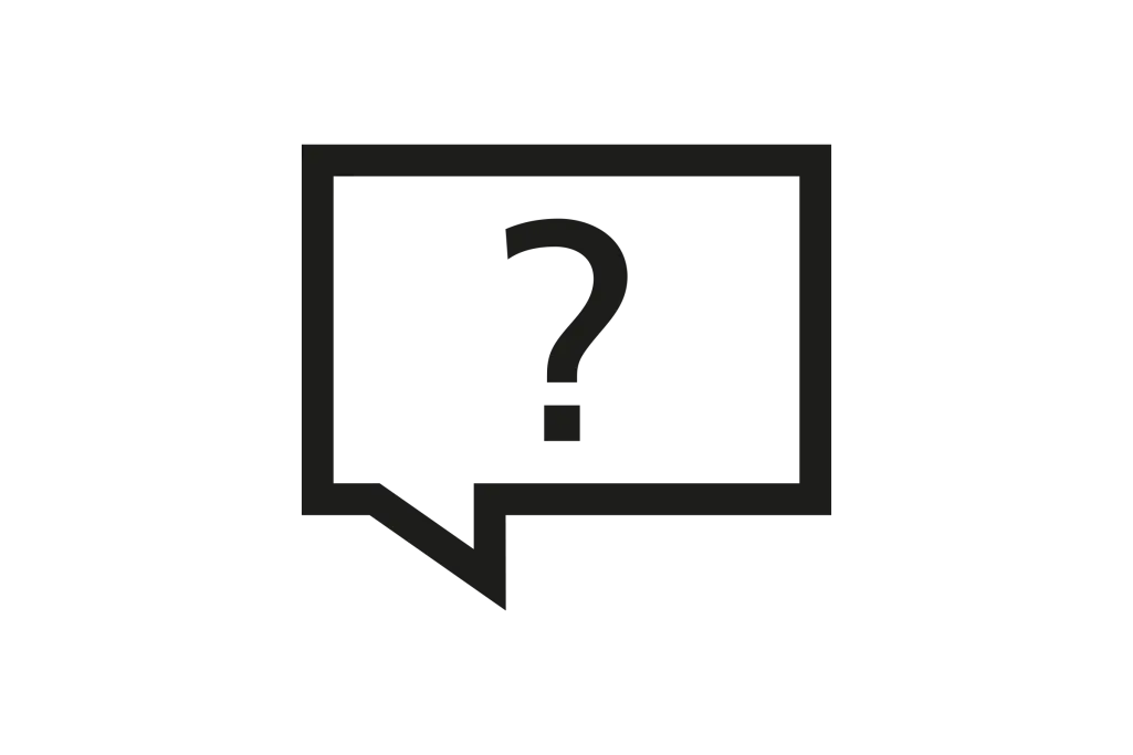 Icon, pictogram, square speech bubble with question mark