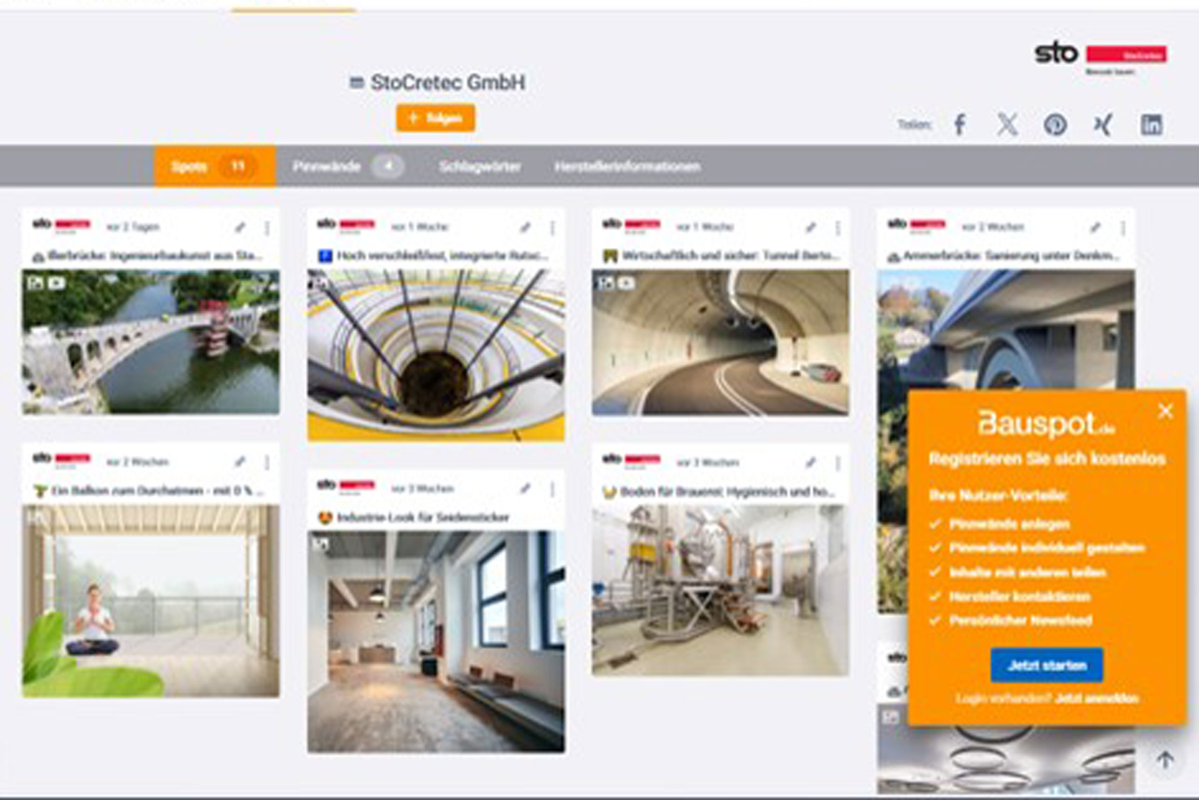 StoCretec Bauspot platform