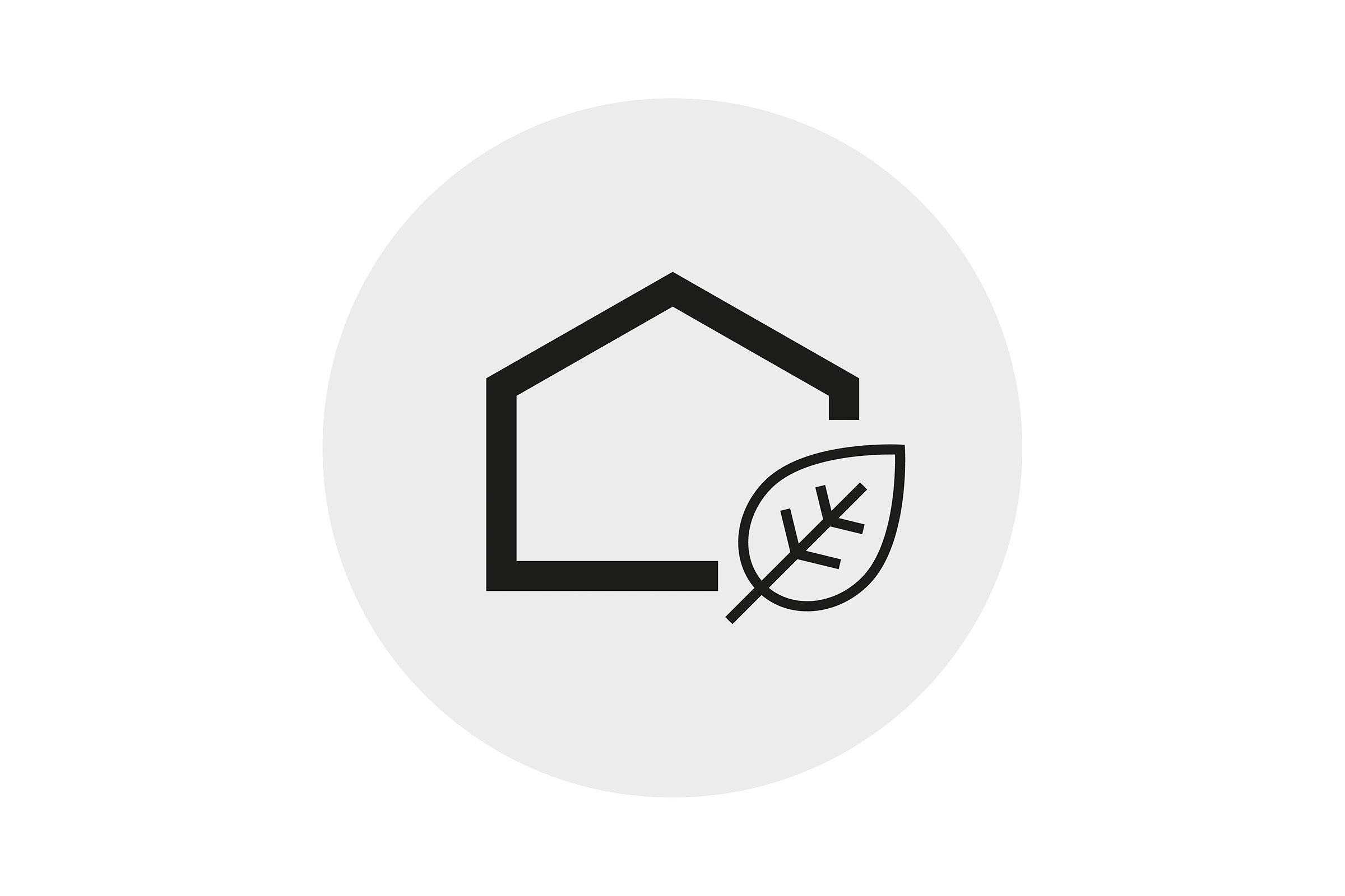 Symbol Haus mit Blatt