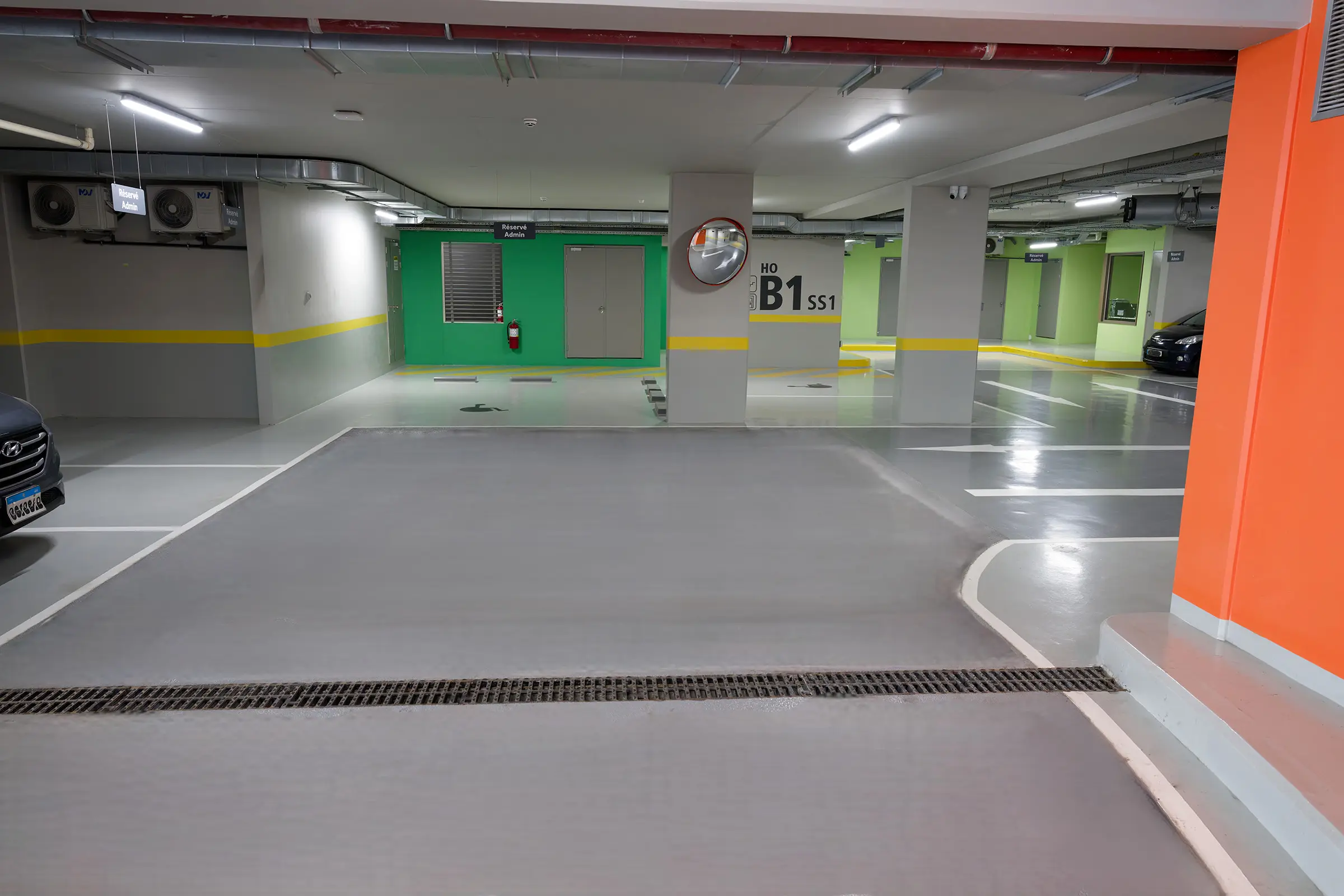 Boden- und Wandbeschichtung/Floor and wall coating underground car park, Beirut, LB
