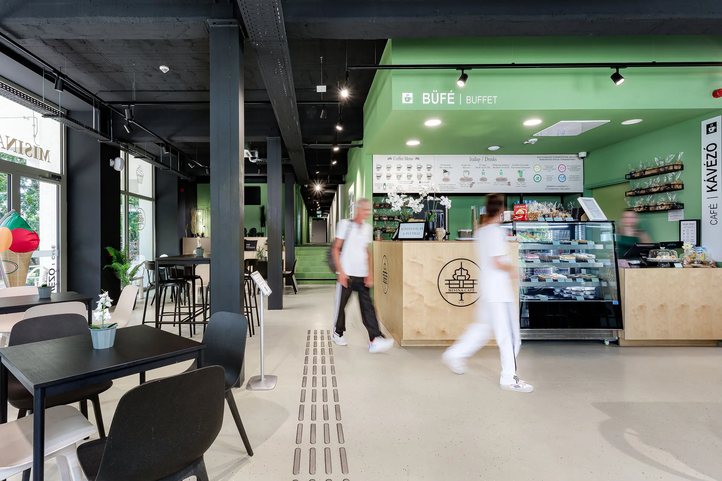 Decorative industrial floor coatings for recreational facility Misina TetőPont, Hungary