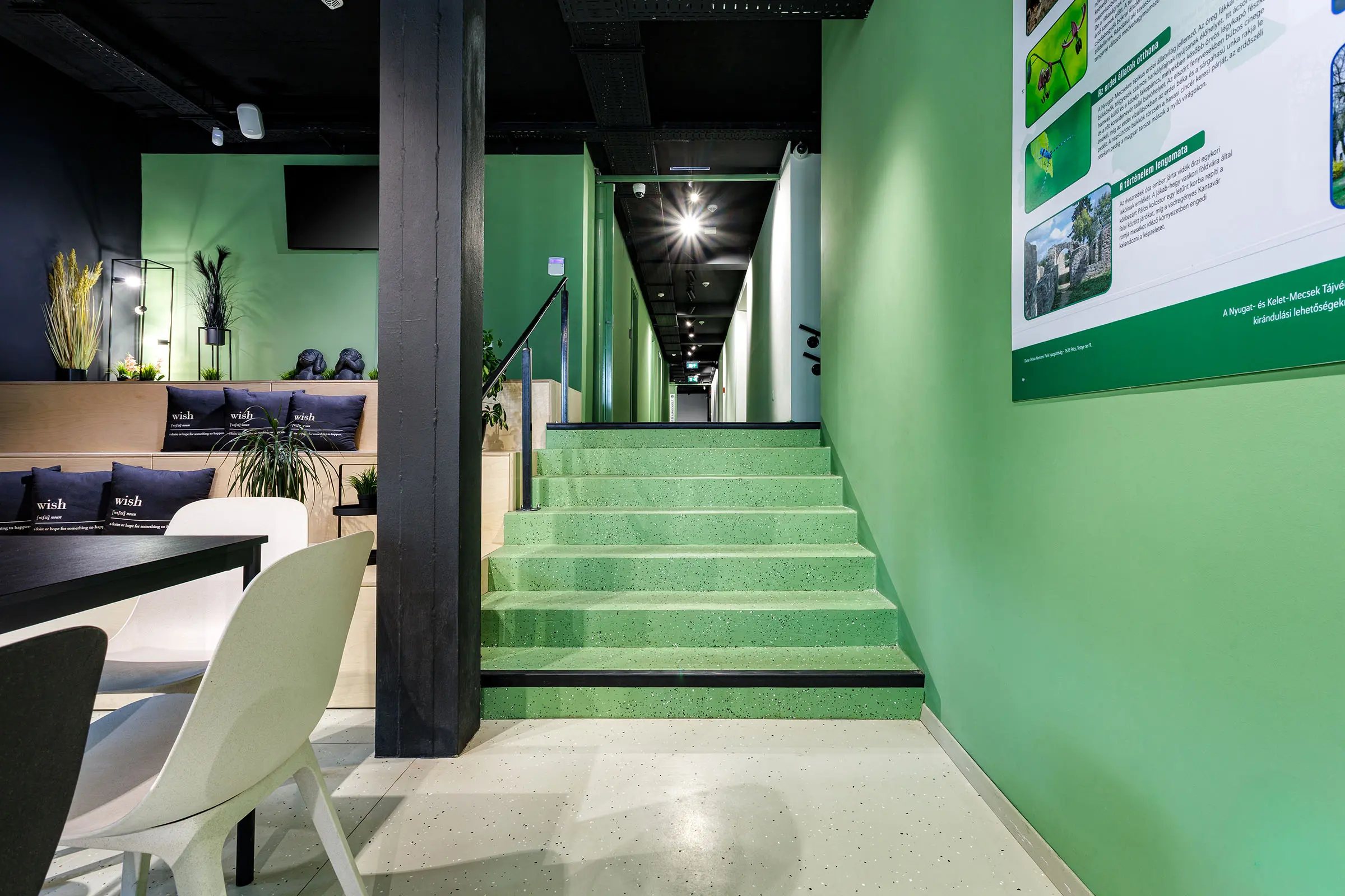 Decorative industrial floor coatings for recreational facility Misina TetőPont, Hungary