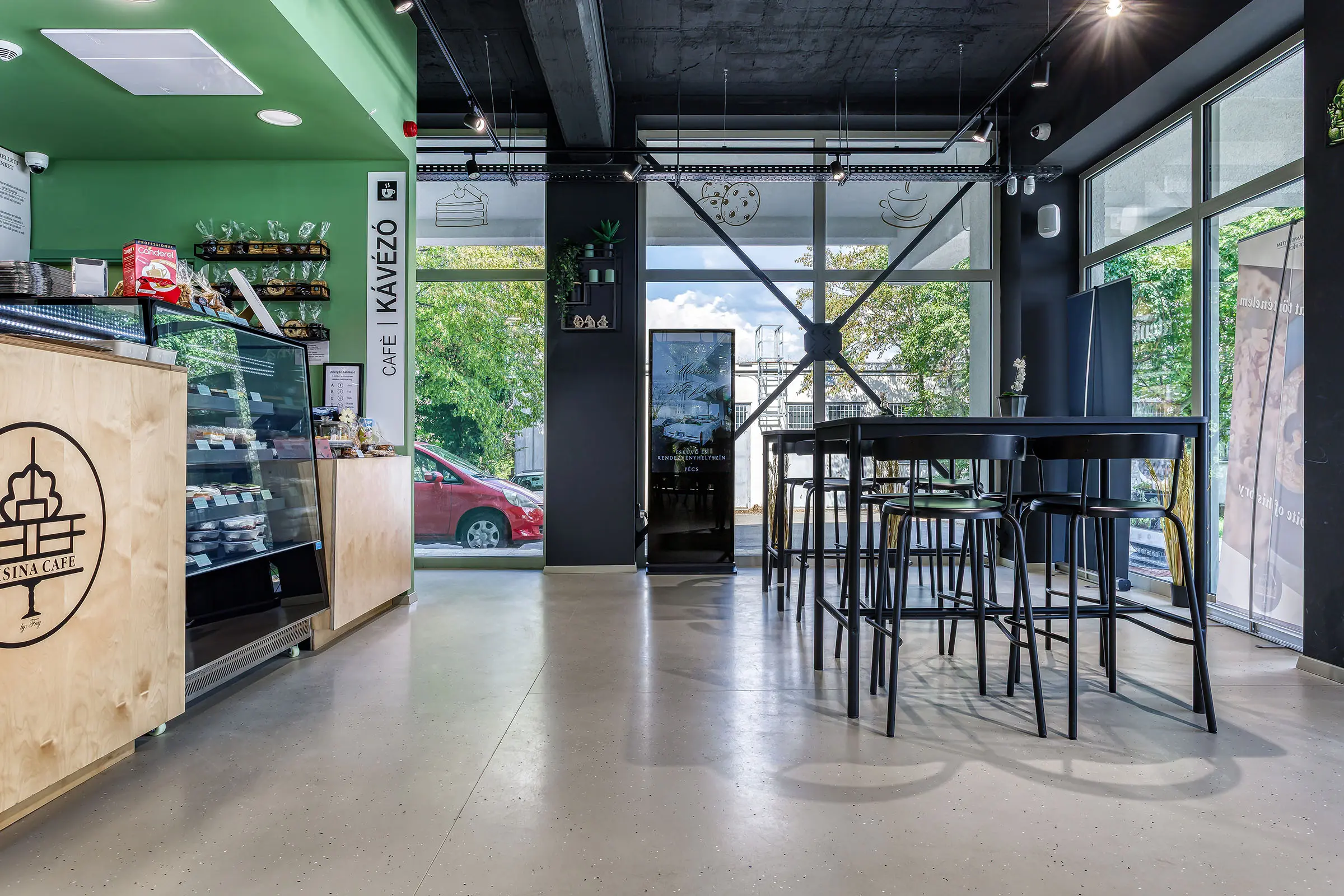 Decorative industrial floor coatings for recreational facility Misina TetőPont, Hungary