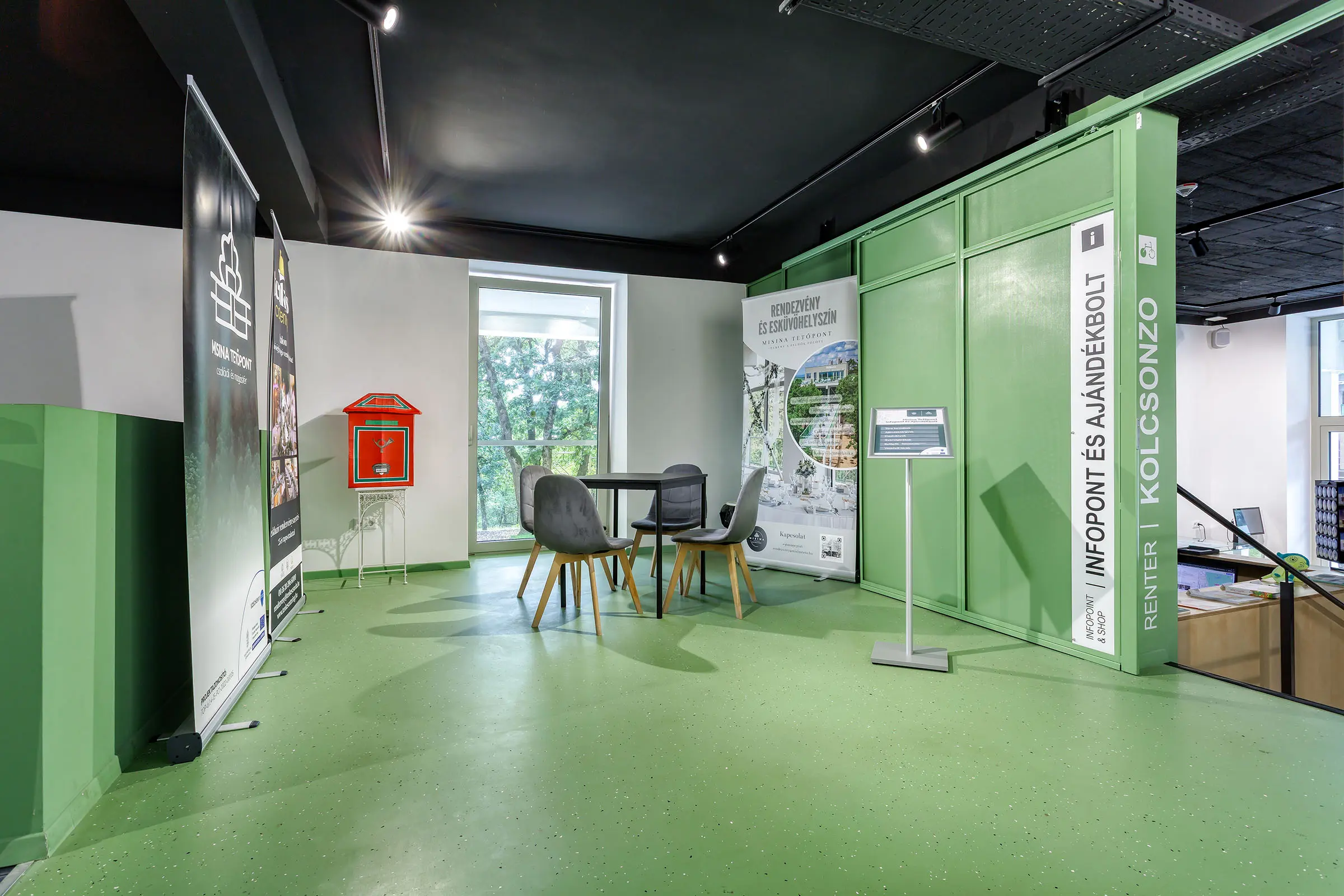 Decorative industrial floor coatings for recreational facility Misina TetőPont, Hungary