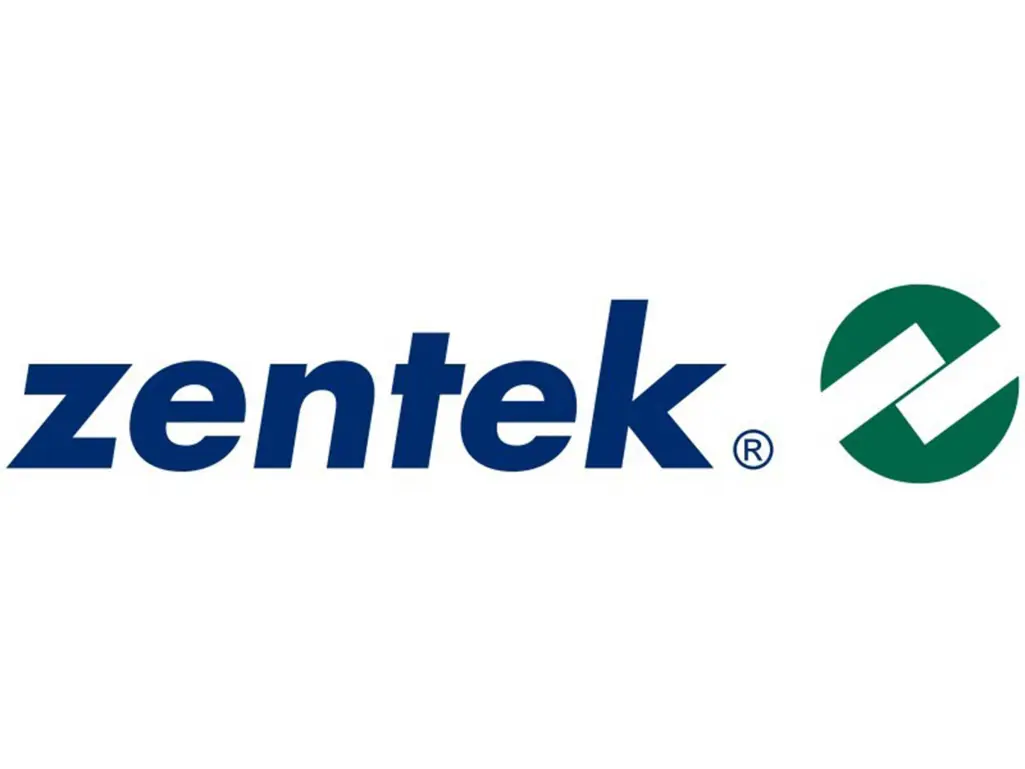 Logo of Zentek GmbH, blue font