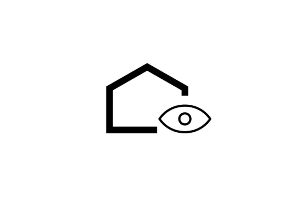 Icon, pictogram Aesthetics competence pillar: House with an eye