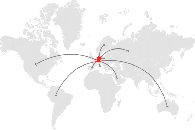 Weltkarte-Sto is represented all over the world. Close to you  