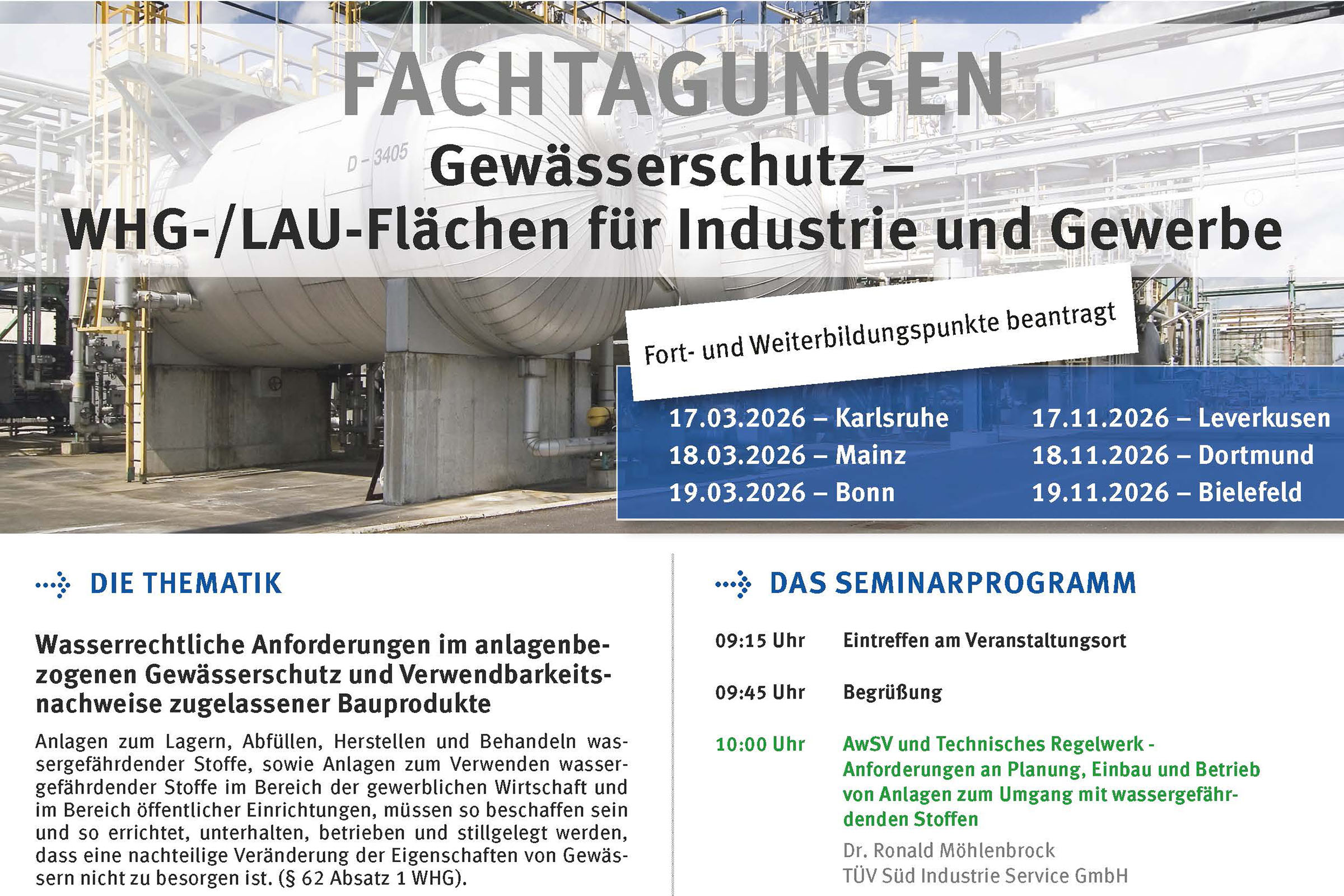 Symposium on water pollution control (WHG/LAU)